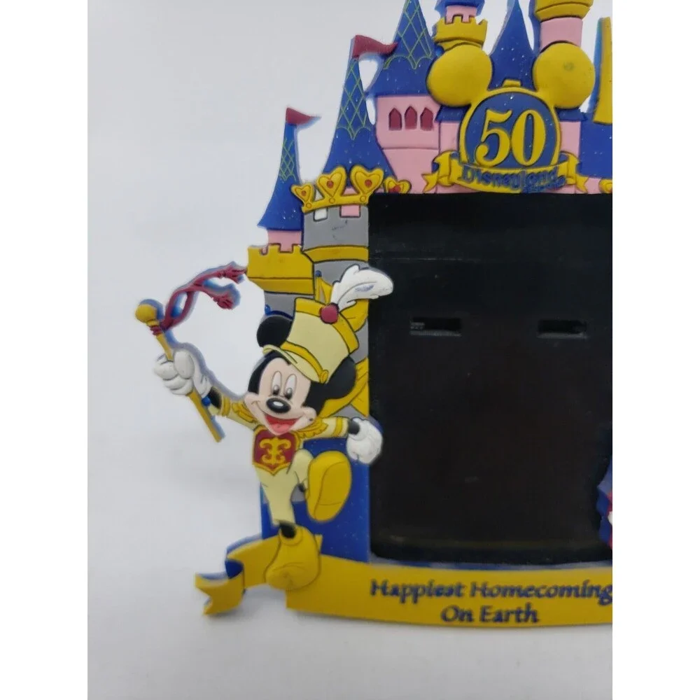 Disneyland 50th Photo Picture Frame Rubber Micky Minnie Mouse Homecoming Disney